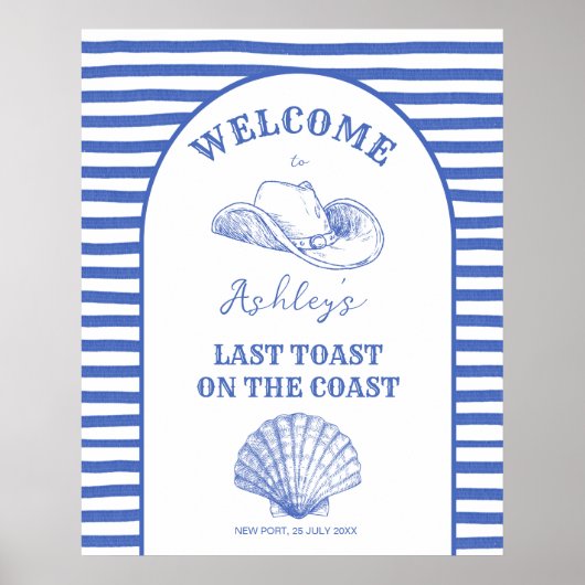 Kustkoeienmeisje bachelorette welkom teken poster (Voorkant)