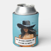 Kustkoeienmeisje esthetische 30e verjaardagsfeestj blikjeskoeler (Blikje Voorkant)