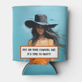 Kustkoeienmeisje esthetische 30e verjaardagsfeestj blikjeskoeler (Voorkant)