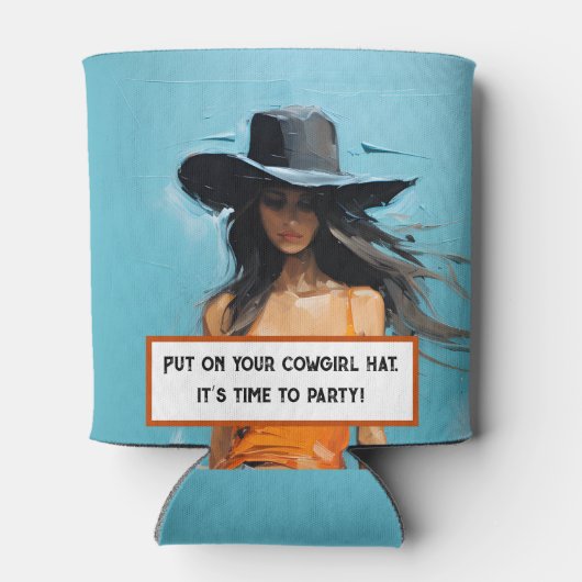 Kustkoeienmeisje esthetische 30e verjaardagsfeestj blikjeskoeler (Achterkant)