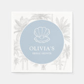 Kustkoeienmeisje Modern nautisch Vrijgezellenfeest Servet (Voorkant)