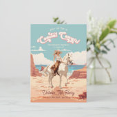 Kustkoeienmeisje Paard Bachelorette Party Kaart (Staand voorkant)