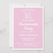 Kustkoeienmeisje roze vrijgezellenfeest weekend kaart (Voorkant)