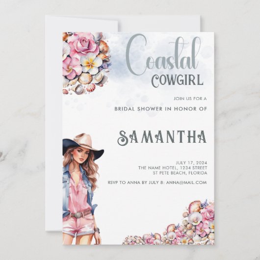 Kustkoeienmeisje Vrijgezellenfeest Party Flowers S Kaart (Voorkant)