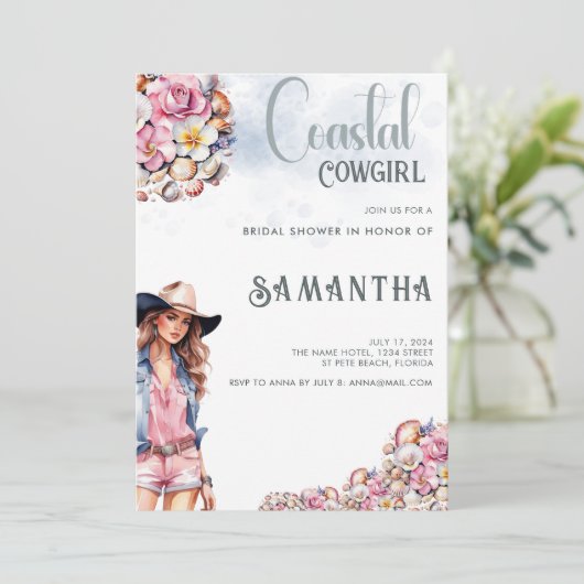 Kustkoeienmeisje Vrijgezellenfeest Party Flowers S Kaart (Staand voorkant)