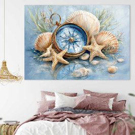 Kustkompas Zeester Print | Muurposter