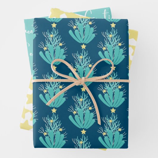 Kustkoraal en -Zee Inpakpapier Vel (In situ)