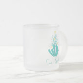 Kustkoraal en -Zee Matglas Koffiemok (Voorkant rechts)