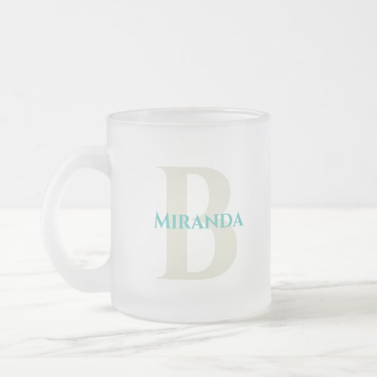 Kustkoraal en -Zee Matglas Koffiemok (Links)