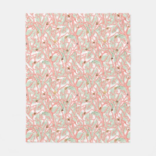 Kustkoraal en zeeschelpen  Oceaan Fleece Deken (Voorkant)