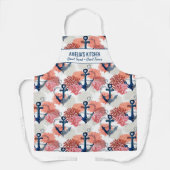 Kustkoraal Kustkoraal Nautical Anchor Coastal Zee Schort (Voorkant)