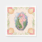 Kustkoraal Seahorse Papieren servetten (Voorkant)