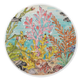 Kustkoraal Zee Life Hermit Crab Shells Coral Ocean Keramische Knop