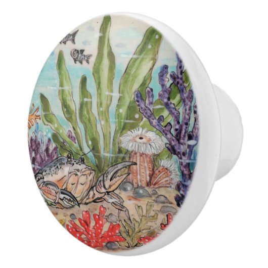 Kustkoraal Zee onderwater Keramische Knop (Rechts)