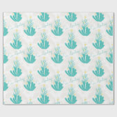 Kustkoraalboom en -Zeeen Cadeaupapier (Vlak)