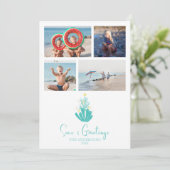 Kustkoraalboom en -Zeeen Feestdagenkaart (Staand voorkant)