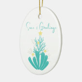 Kustkoraalboom en -Zeeen Keramisch Ornament (Links)