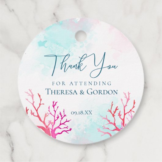 Kustkoraalrif Bedankjes Labels (Achterkant)