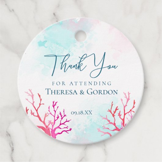 Kustkoraalrif Bedankjes Labels (Voorkant)
