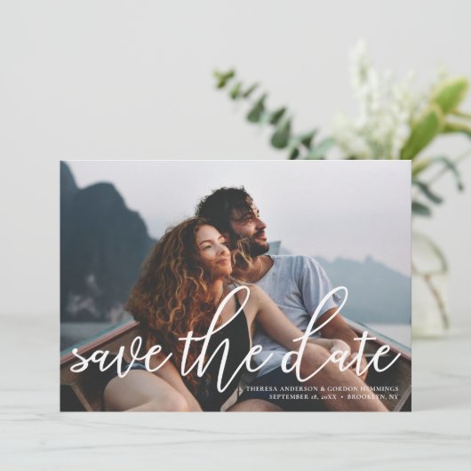 Kustkoraalrif foto Save the Date Kaart (Staand voorkant)