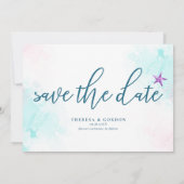 Kustkoraalrif foto Save the Date Kaart (Achterkant)