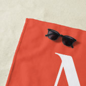 Kustkoraalstrand Anchor Nautical Monogram Strandlaken (In situ)