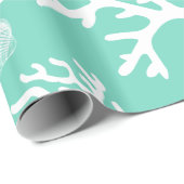 Kustkoralen Elegant White Zee Corals Shells & Gree Cadeaupapier (Rol Hoek)