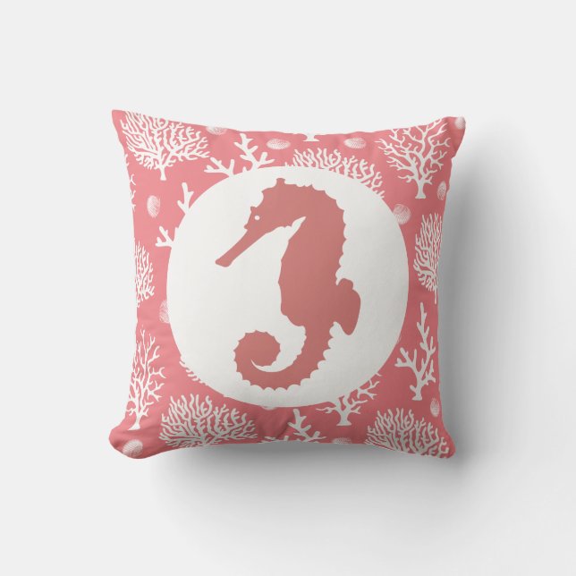 Kustkoralen en koraalroze zeepaardkoralen, wit Zee Kussen (Voorkant)