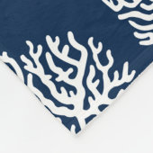 Kustkoralen en marineblauw, wit Zee Fleece Deken (Hoek)