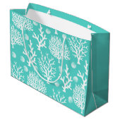 Kustkoralen en -zeeschelpen, wit Zee Groot Cadeauzakje (Achterkant Gekanteld)