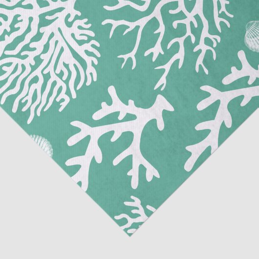 Kustkoralen en zeeschildpadden Groen Tissuepapier (Detail)