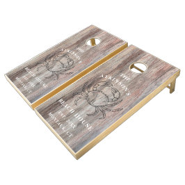 Kustkrab Beach House rustiek hout gepersonaliseerd