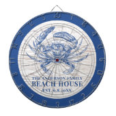 Kustkrab Beach House Rustige Hood Familienaam Dartbord (Voorkant)