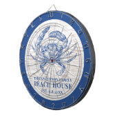 Kustkrab Beach House Rustige Hood Familienaam Dartbord (Voorkant Rechts)
