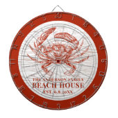 Kustkrab Beach House Rustige Hood Familienaam Dartbord (Voorkant)