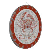 Kustkrab Beach House Rustige Hood Familienaam Dartbord (Voorkant Links)