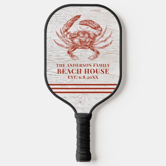 Kustkrab Beach House Rustige Hood Familienaam Pickleball Paddle (Voorkant)