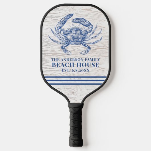 Kustkrab Beach House Rustige Hood Familienaam Pickleball Paddle (Voorkant)