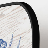 Kustkrab Beach House Rustige Hood Familienaam Pickleball Paddle (Links Detail)