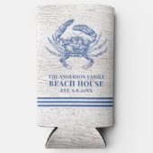 Kustkrab Beach House Rustige Hood Familienaam Seltzer Blikjeskoeler (Voorkant)