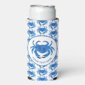 Kustkrab blauw seltzer blikjeskoeler (Seltzer Voorkant)