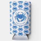 Kustkrab blauw seltzer blikjeskoeler (Voorkant)