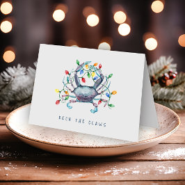 Kustkrab “Deck de Klauwen” Gevouwen Kerstkaart Kaart