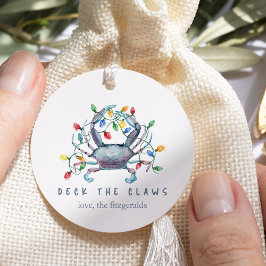 Kustkrab “Deck de Klauwen” Kerstcadeaukaartjes Bedankjes Labels