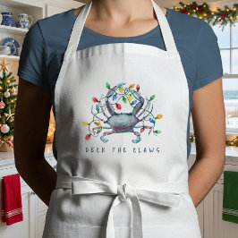 Kustkrab 'Deck the Claws' Kerst Standaard Schort