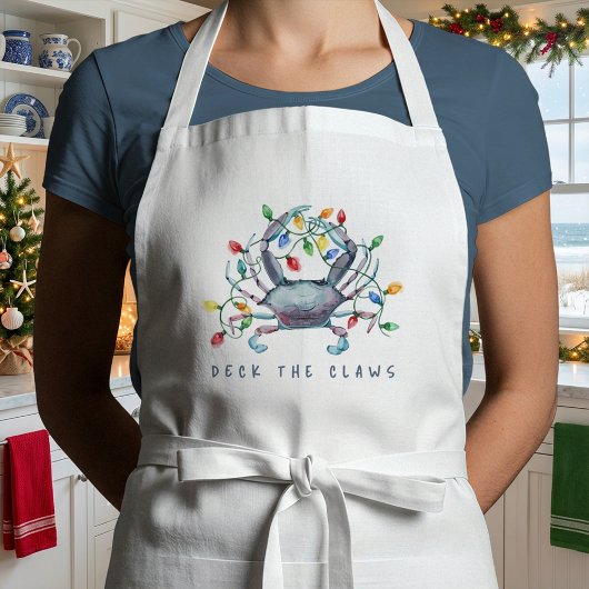 Kustkrab 'Deck the Claws' Kerst Standaard Schort