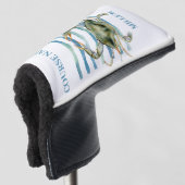 Kustkrab Kunst met Course Naam, gepersonaliseerd Golfheadcover (3/4 voorkant)