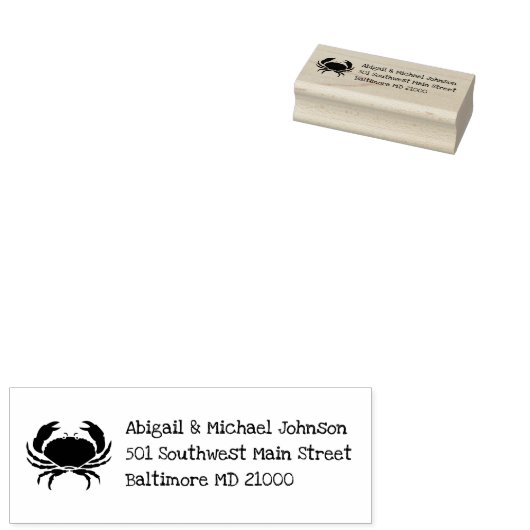 Kustkrab + Naam Adres Stempel (Gestempeld)