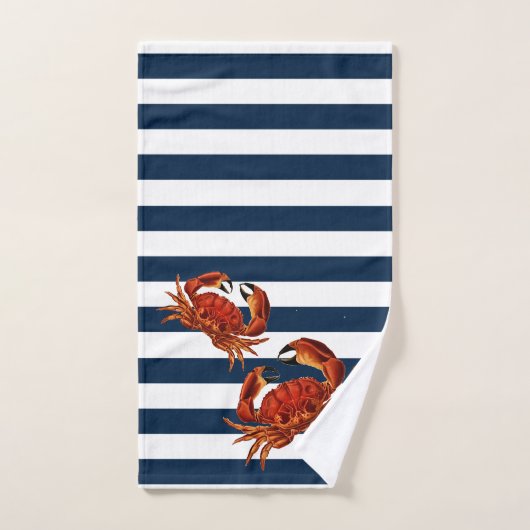 Kustkrab Nautical Stripes Bad Handdoek (Handdoek)