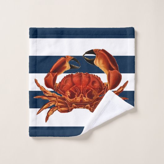 Kustkrab Nautical Stripes Bad Handdoek (Wasdoekje)